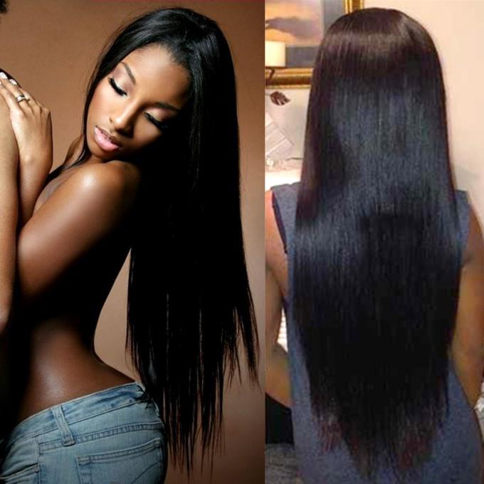 Weave reto boémio do cabelo humano da cor natural indiana para mulheres negras