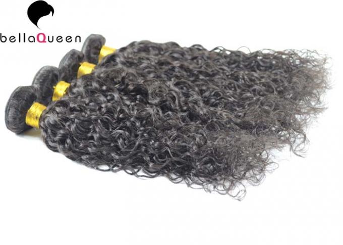 Perucas pretas naturais não processadas cruas do laço do cabelo humano de onda de água, 14" - 24" comprimento de polegada