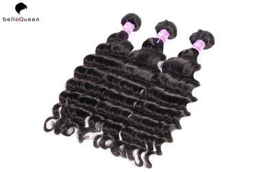 China Weave de derramamento livre do cabelo de 6A Remy, extensão profunda preta natural do cabelo da onda fornecedor