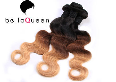 China Extensões indianas do cabelo de Ombre Remy do Virgin, Weave do cabelo humano da onda do corpo fornecedor